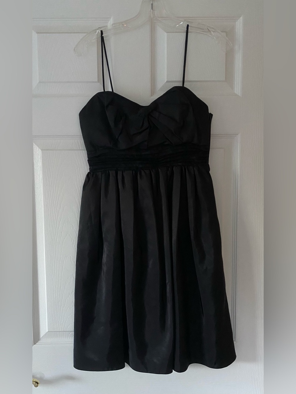 Vintage Y2K Maria Bonita Black Taffeta Bow Sweetheart Cocktail Dress USA - Sz S